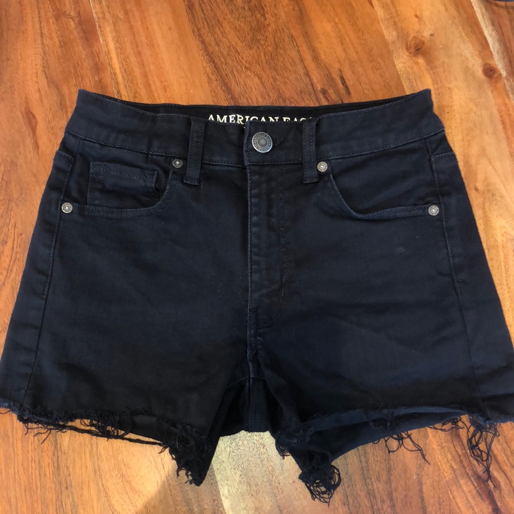 American Eagle black denim shorts